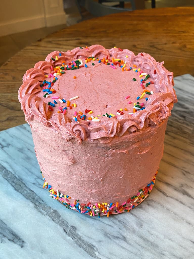 Image of Dairy Free Strawberry Ice Cream Cake.