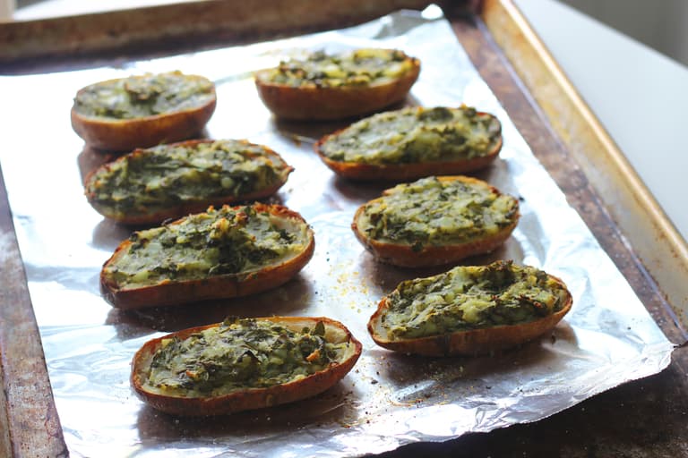 Image of Lemon, Greens and Garlic Twice-Baked Potatoes.