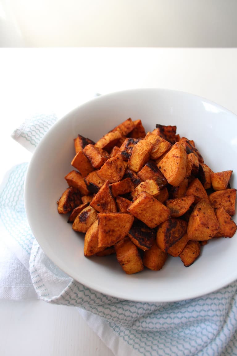 Image of Sweet and Spicy Roasted Sweet Potatoes.