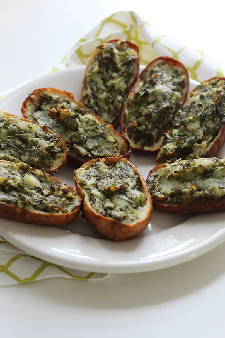 Image of Lemon, Greens and Garlic Twice-Baked Potatoes.