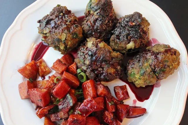 Image of Mini Koftas and Pomegranate Wine Sauce.