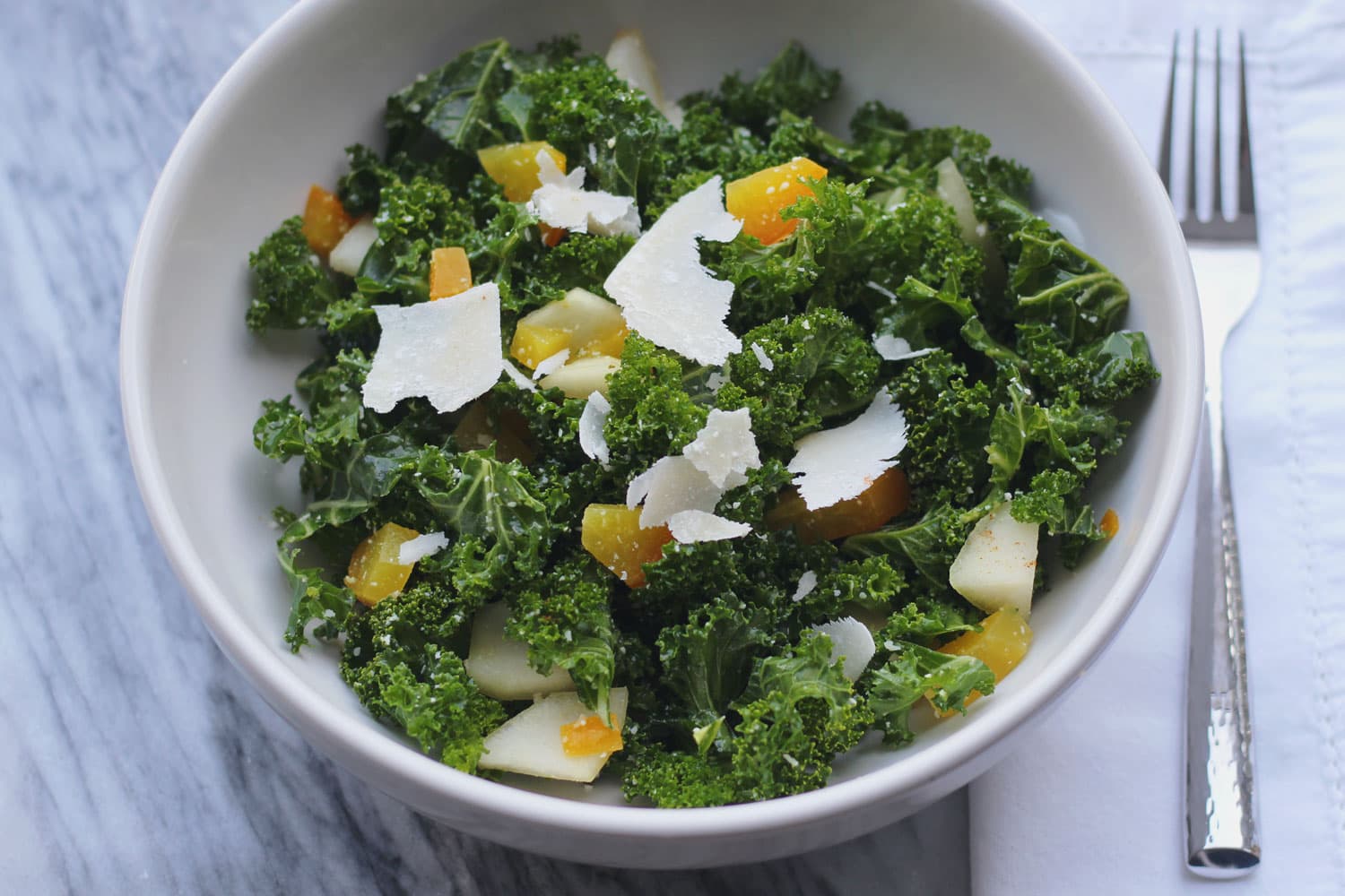 Image of Kale Salad with Pear and Golden Beets.