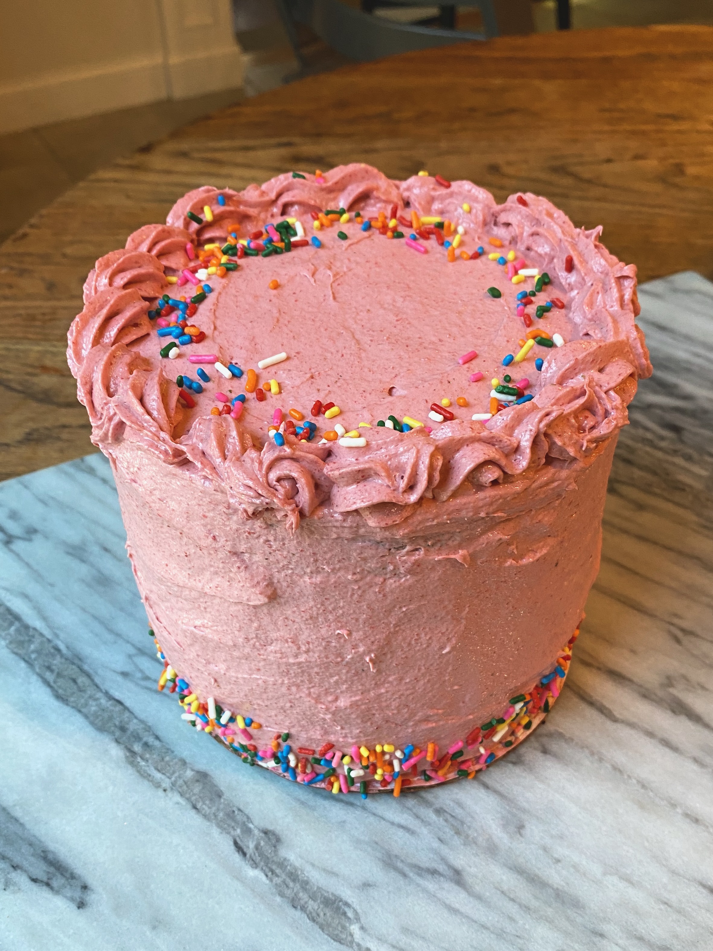 Image of Dairy Free Strawberry Ice Cream Cake.